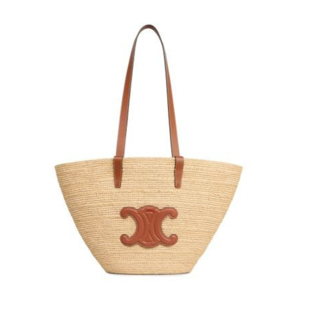 Riviera Stroh-Shopper mit Lederdetails