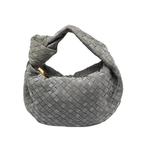 Elegante Clutch "Knot Weave" in Grau