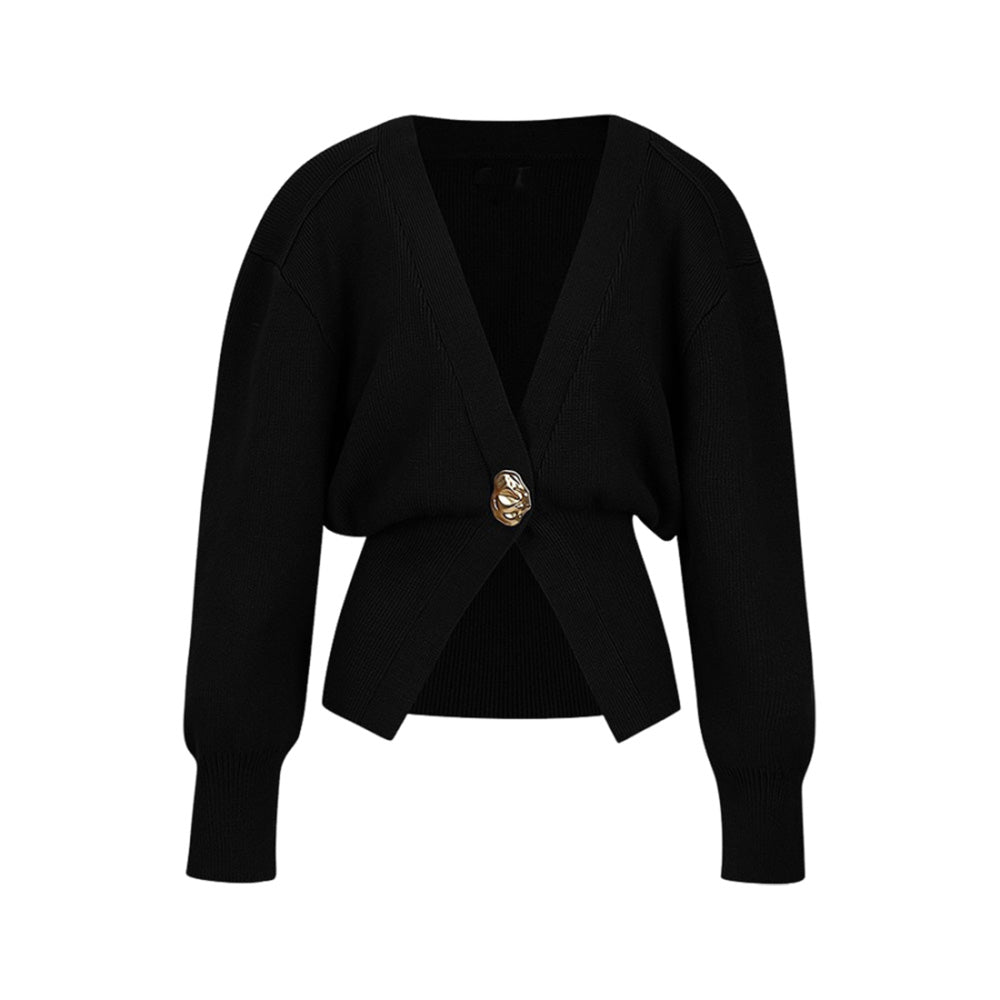Cardigan "Gold Button Chic" – Kurzstrickjacke mit elegantem Knopfdetail