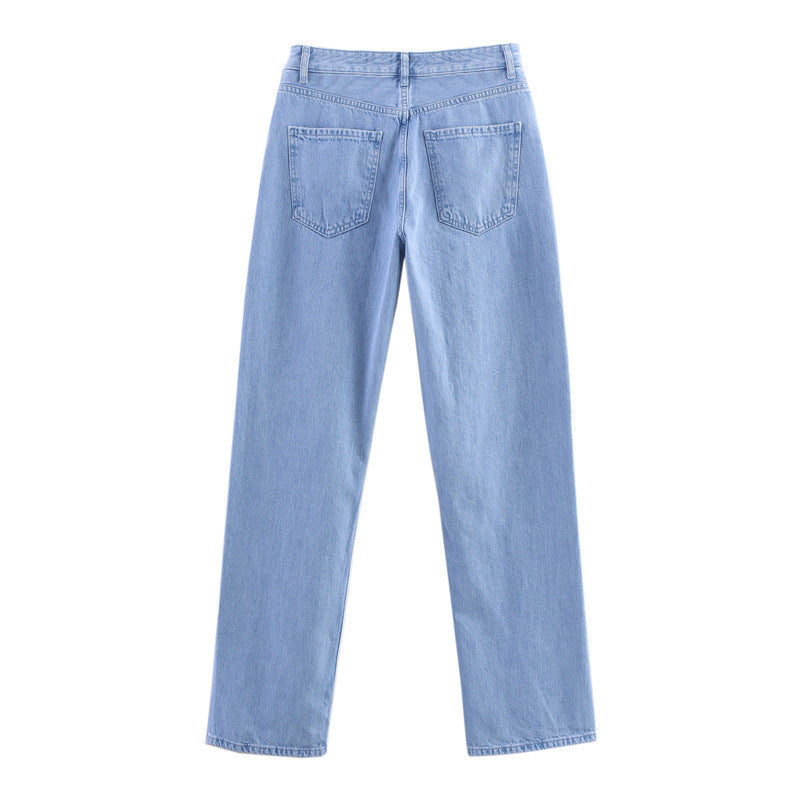Zweiteiler Damen Jeans Set – Modische Denim Jacke & Hose im Colorblock Design