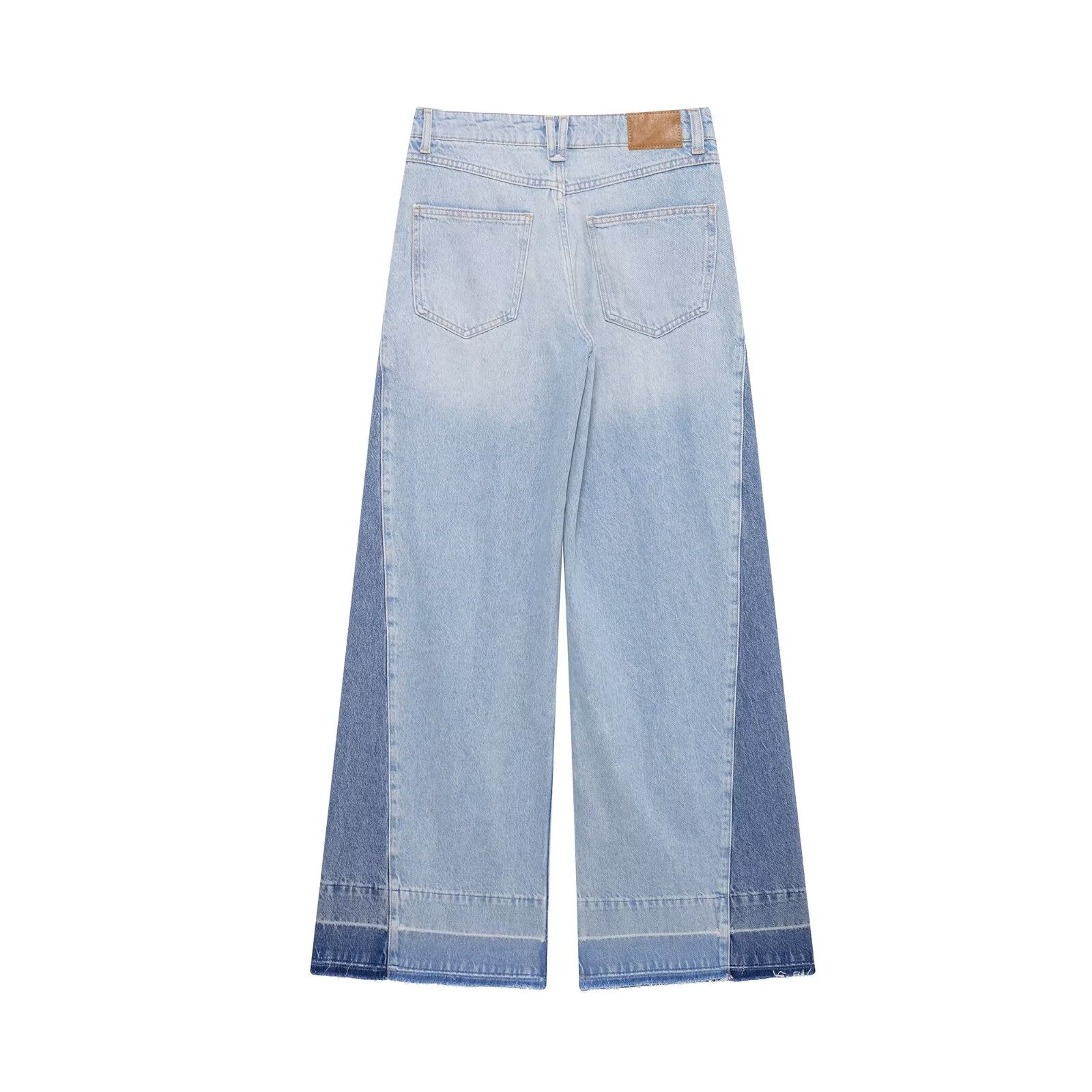 Two-Tone Wide-Leg Jeans – Trendige Damenjeans im Colorblock-Design