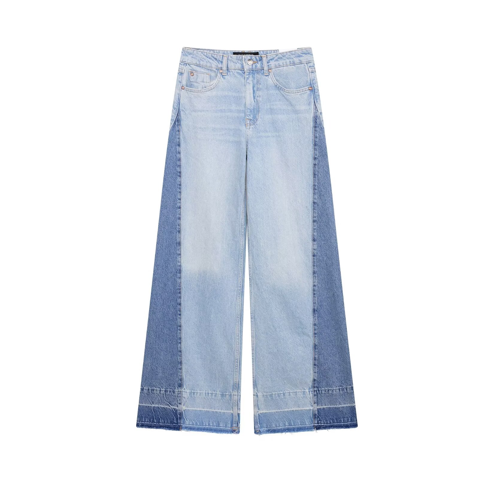 Two-Tone Wide-Leg Jeans – Trendige Damenjeans im Colorblock-Design