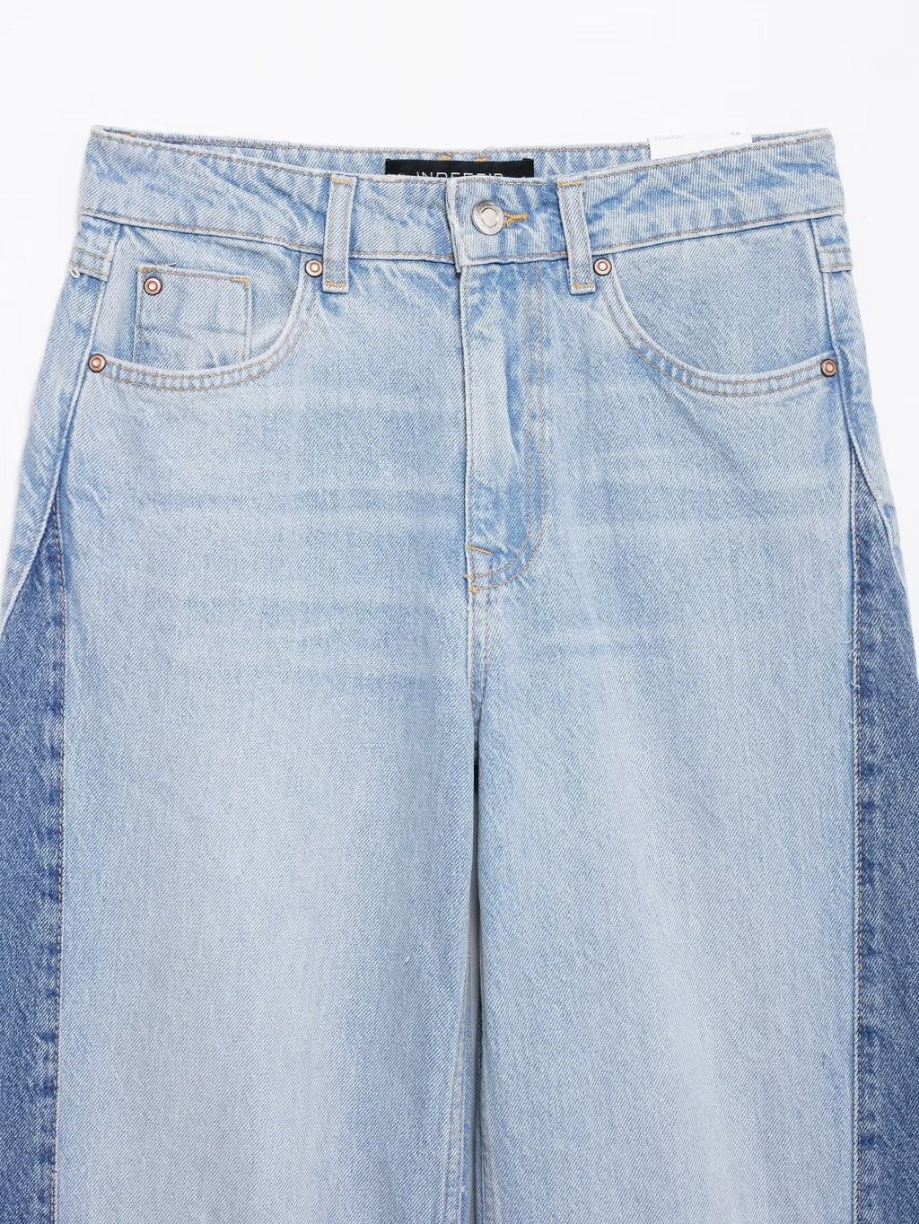 Two-Tone Wide-Leg Jeans – Trendige Damenjeans im Colorblock-Design