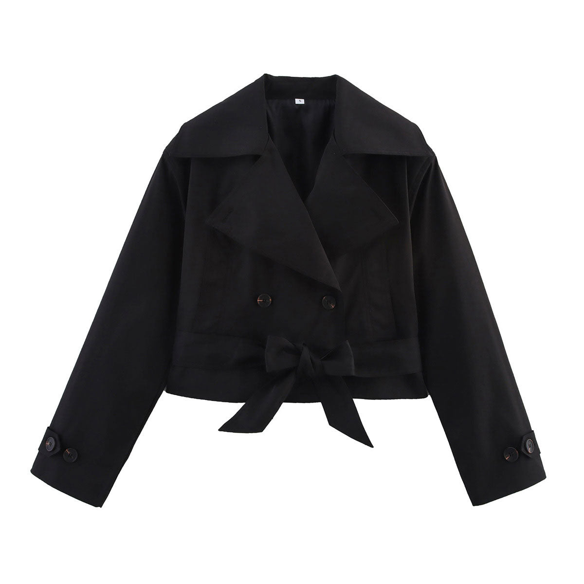 Damen Kurztrenchcoat – Elegante Übergangsjacke mit Gürtel in Blau, Braun & Beige