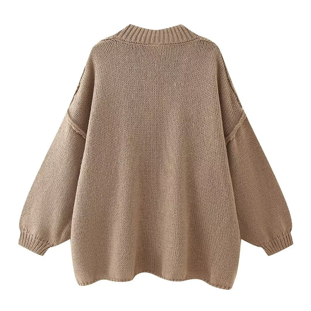 Oversize Strick-Cardigan mit Knöpfen