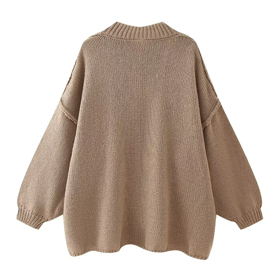 Oversize Strick-Cardigan mit Knöpfen
