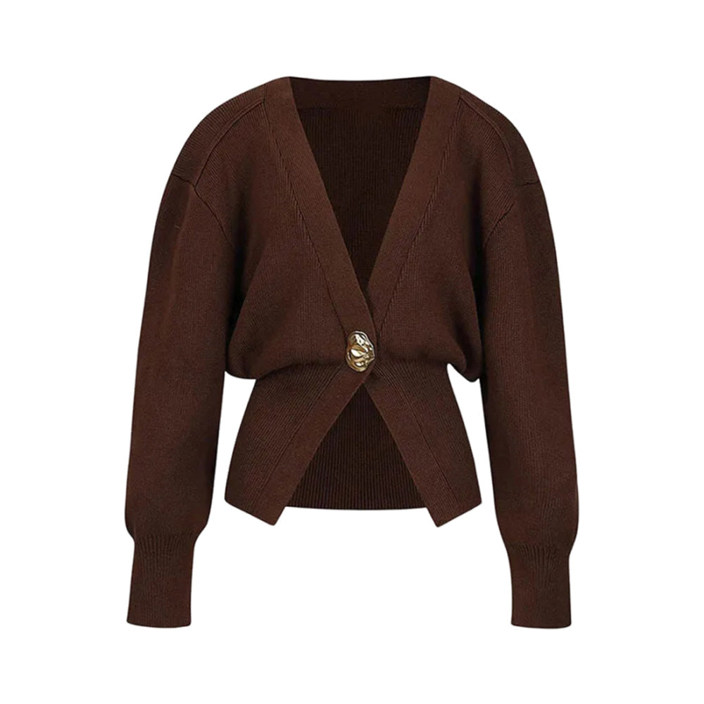 Cardigan "Gold Button Chic" – Kurzstrickjacke mit elegantem Knopfdetail