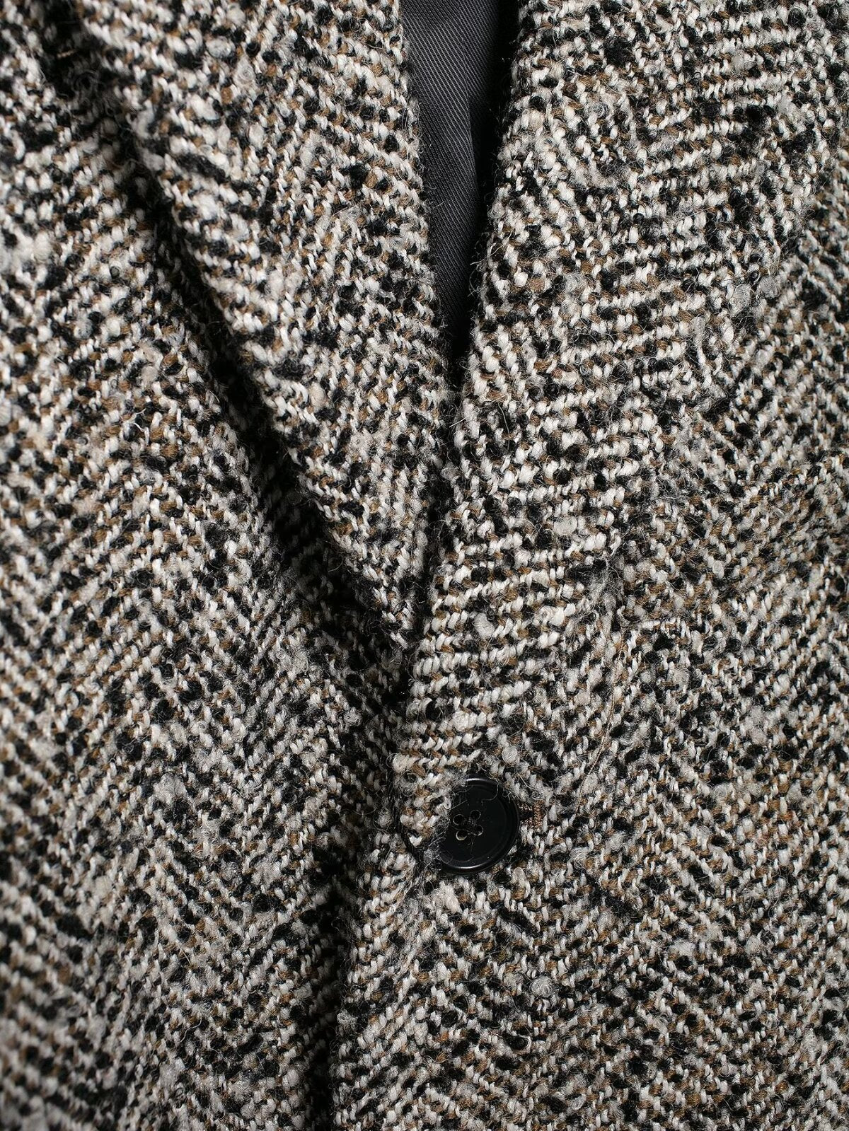 Damen Tweed Blazer in Schwarz-Grau mit Gürtel