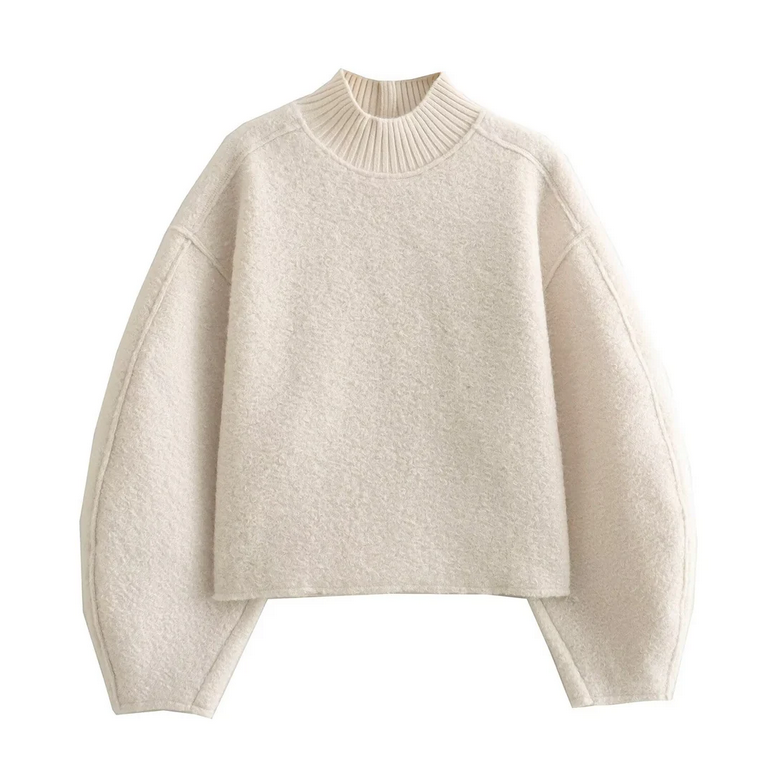 Relaxed Chic – Stehkragen-Sweater