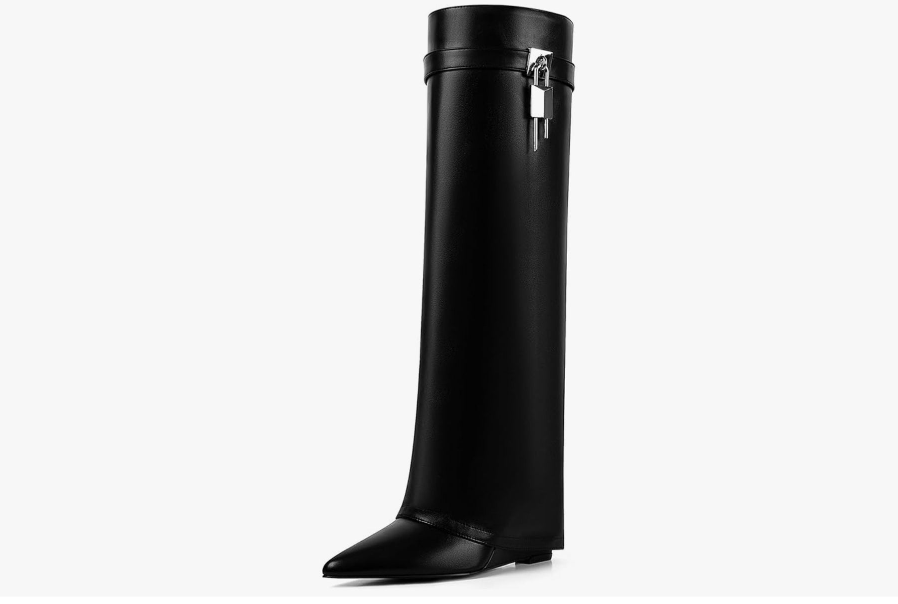 Luxury Lock Boots – Schwarzer Designer-Stiefel mit Schloss