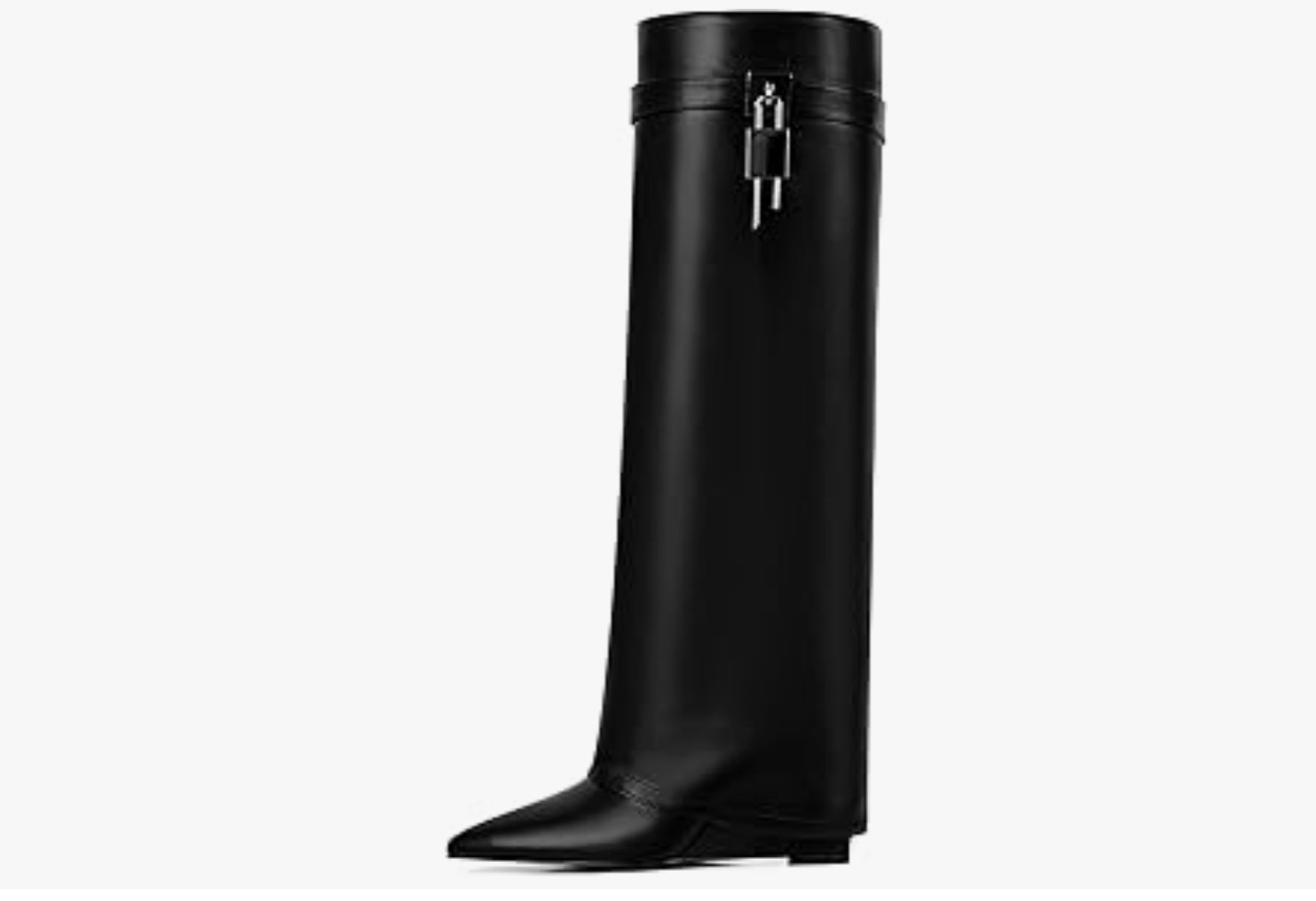 Luxury Lock Boots – Schwarzer Designer-Stiefel mit Schloss