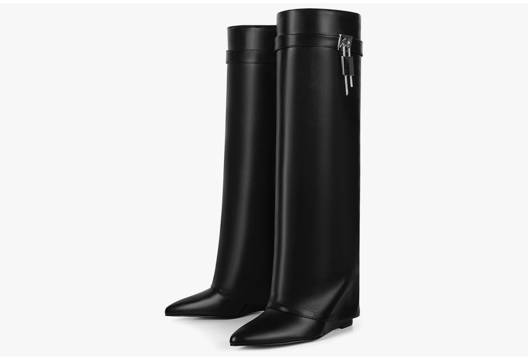Luxury Lock Boots – Schwarzer Designer-Stiefel mit Schloss