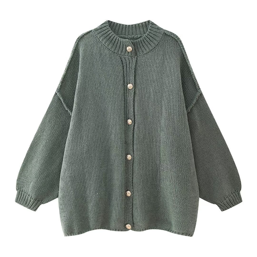 Oversize Strick-Cardigan mit Knöpfen