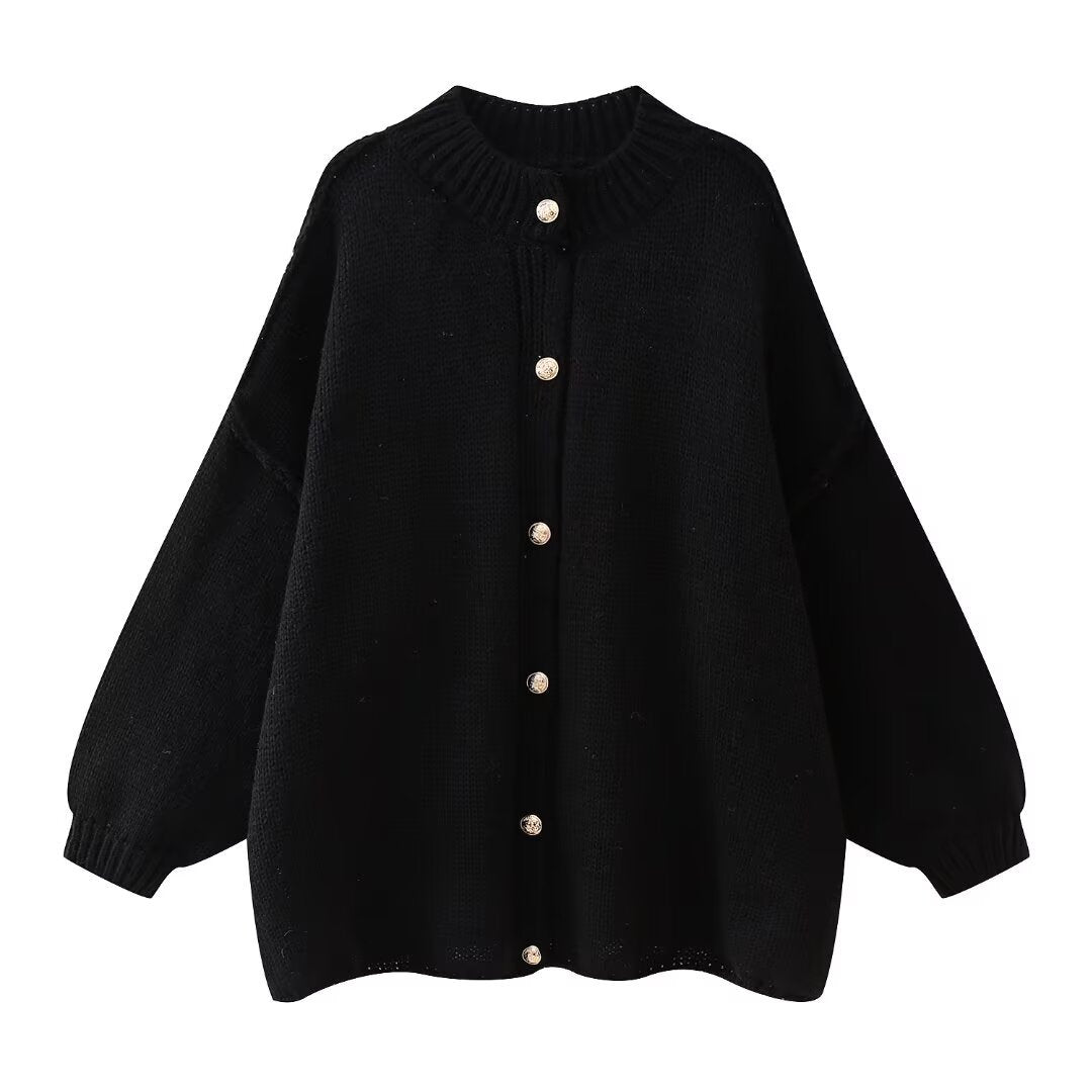 Oversize Strick-Cardigan mit Knöpfen