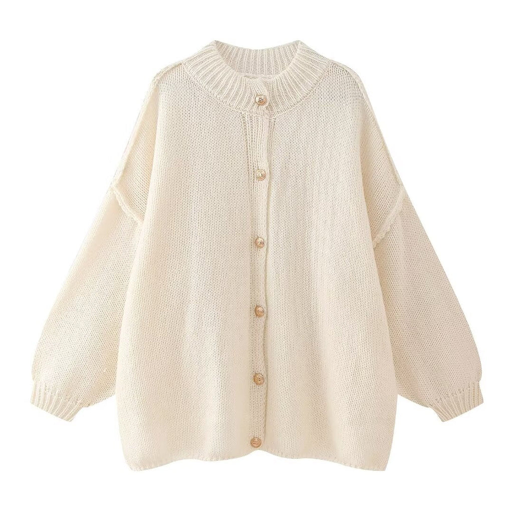 Oversize Strick-Cardigan mit Knöpfen