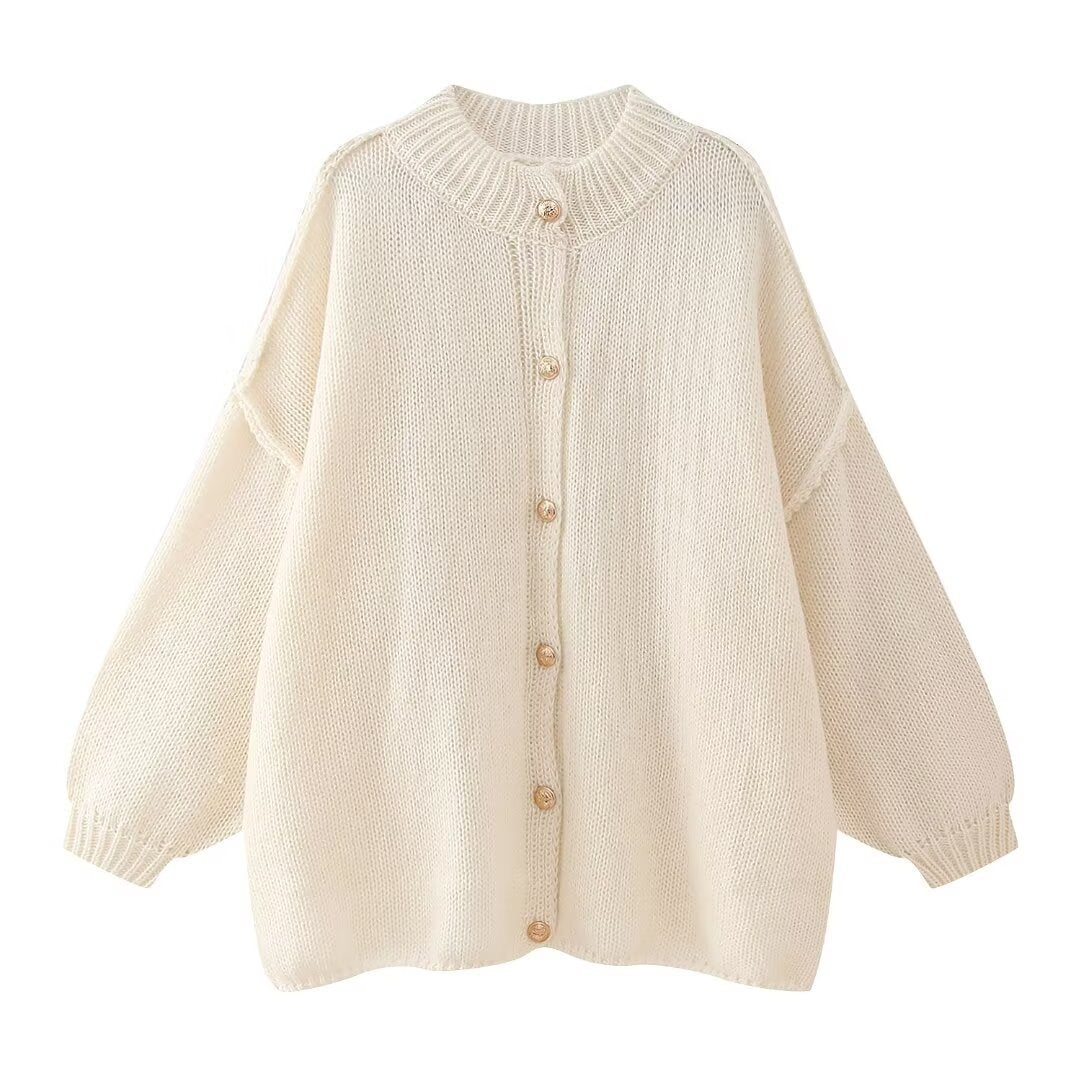 Oversize Strick-Cardigan mit Knöpfen