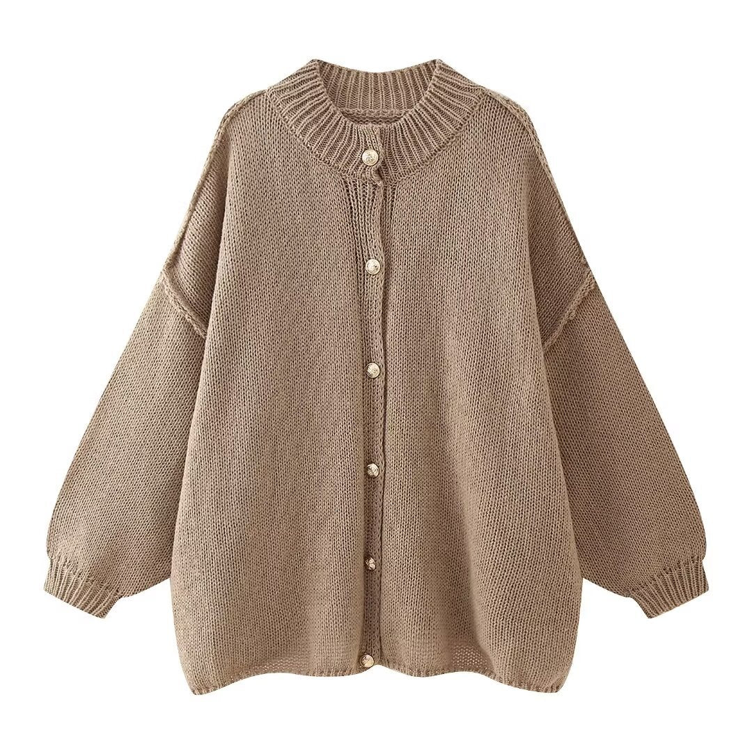 Oversize Strick-Cardigan mit Knöpfen